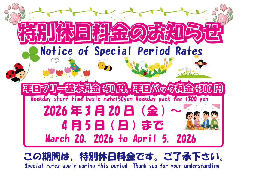 特別休日料金26.04